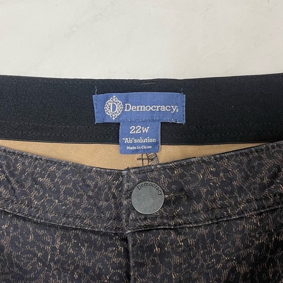 Democracy Black Brown Leopard Print Skinny Jeans Size 22W - Picture 5 of 7